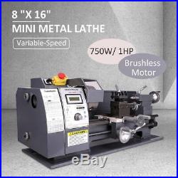 8x16 Mini Metal Lathe Automatic Variable-Speed DC Motor 750W 1HP Metalworking