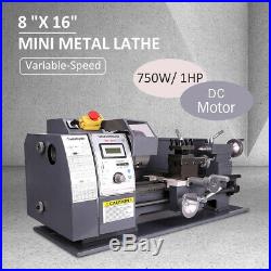 8x16 Mini Metal Lathe Automatic Variable-Speed DC Motor 750W Metalworking Tool