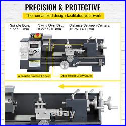 8x16 Mini Metal Lathe Benchtop 1100W Variable-Speed DC Motor Metalworking Tool
