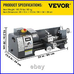 8x16 Mini Metal Lathe Benchtop 1100W Variable-Speed DC Motor Metalworking Tool