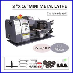 8x16 Mini Metal Lathe Variable-Speed DC Motor 750W Metalworking Woodworking