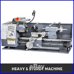 8x16 Mini Metal Lathe WithLamp&9 Cutters&2 Chucks 750W Digital Display Benchtop