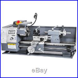 8x16 Mini Metal Lathe WithLamp&9 Cutters&2 Chucks 750W Digital Display Benchtop