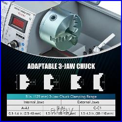 8x16 Mini Metal Lathe w 3 Jaw Chuck 750W Motor LCD Display Variable Speeds