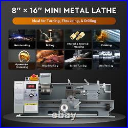 8x16 Mini Metal Lathe w 750W Brushed Motor 2500rpm for Home DIY Metalworking