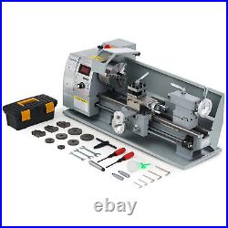 8x16 Mini Metal Lathe with 3-Jaw Chuck 750W Motor LCD Display Variable Speeds