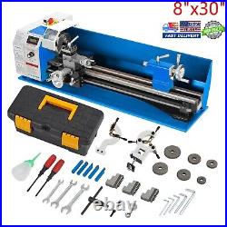 8x30 Mini Metal Lathe Variable Speed Metalworking Machine 750W 2500 RPM With Box