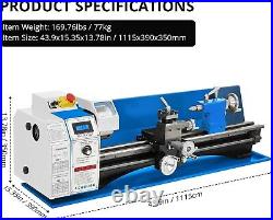 8x30 Mini Metal Lathe Variable Speed Metalworking Machine 750W 2500 RPM With Box