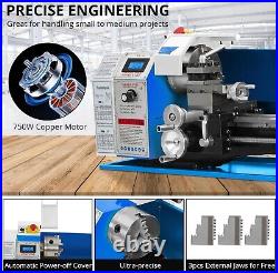 8x30 Mini Metal Lathe Variable Speed Metalworking Machine 750W 2500 RPM With Box