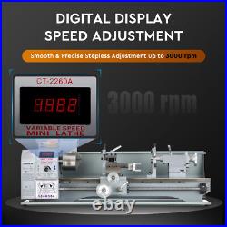 9x24 Mini Metal Lathe Brushless Motor 1100W 3000rpm 3-Jaw Metalworking Machine