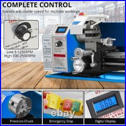 9x24 Mini Metal-Lathe Machine Variable Speed Lathe 1100W Metal Working 2250RPM