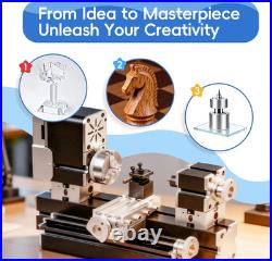 All-Metal Elevated Mini Lathe 50Mm Max Turning Diameter, 36W 20000 RPM, 0.02Mm