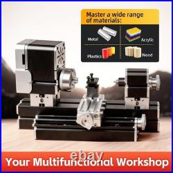 All-Metal Elevated Mini Safety Lathe 36W 20,000RPM Precision Metal & Wood