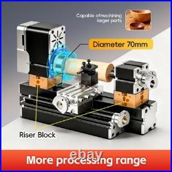 All-Metal Elevated Mini Safety Lathe 36W, 20,000RPM Precision Metal & Wood Tu
