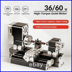 All-Metal Elevated Mini Safety Lathe 36W, 20,000RPM Precision Metal & Wood Tu