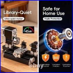 All-Metal Elevated Mini Safety Lathe 36W, 20,000RPM Precision Metal & Wood Tu