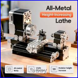 All-Metal Elevated Mini Safety Lathe 36W, 20,000RPM Precision Metal & Wood Tu