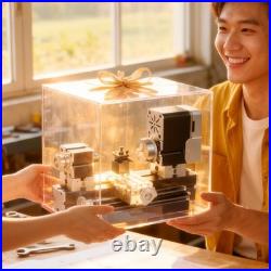 All-Metal Elevated Mini Safety Lathe 36W, 20,000RPM Precision Metal & Wood Tu