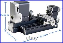 All-Metal Mini Lathe Machine, 20,000RPM 36W with 0.02Mm Molded Scale Small 310