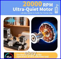All-Metal Mini Lathe Machine, 20,000RPM 36W with 0.02Mm Molded Scale Small 310