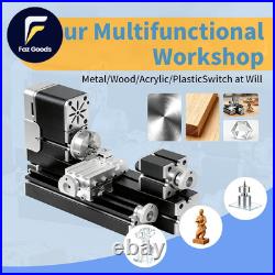 All-Metal Mini Lathe Machine 20,000RPM 36W with 0.02Mm Molded Scale Small 310Mm