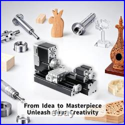 All-Metal Mini Lathe Machine, 36W 20,000RPM Precision Lathe with 0.02mm Molded S