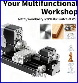 All-Metal Mini Lathe Machine, 36W 20,000RPM Precision Lathe with 0.02mm Molded S