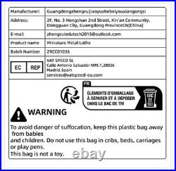 All-Metal Miniature Lathe 36W 20000Rpm Didactical Mini Metal Lathe Machine for H