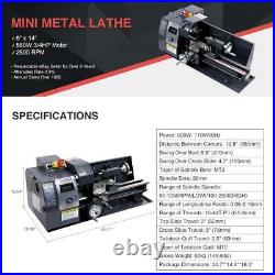 Auto 600w 8x14 Variable-Speed Mini Metal Lathe Motor Metalworking Milling BHM