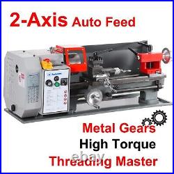 Autobox 2 Axis Auto feed 7x14 Metal Gear Mini Lathe + Steel Stand High Torque