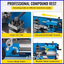 Bench Top Mini Metal Lathe 7x14 Variable Speed Milling Machine with a Lamp