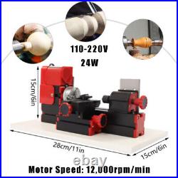 Benchtop Mini Metal Lathe Cutting Machine for DIY Wood Metal 45x135MM 12,000 rpm