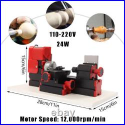 Benchtop Mini Metal Lathe Cutting Machine for DIY Wood Metal 45x135MM 12,000rpm