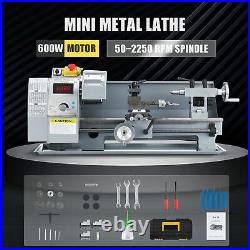 Benchtop Mini Metal Lathe Cutting Machine for Wood & Metal 8x14 600W 2500rpm