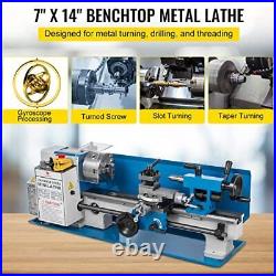 BestEquip Metal Lathe 7x14inch Precision Bench Top Mini Metal Lathe 550W Prec