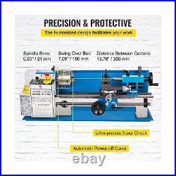 BestEquip Metal Lathe 7x14inch Precision Bench Top Mini Metal Lathe 550W Prec