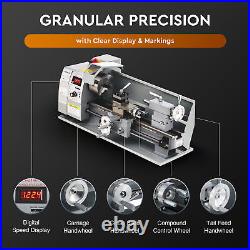 CREWORKS 750W 8x16 Mini Metal Lathe with Motor 2500rpm Max Speed for Home DIY