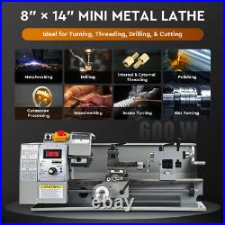 CREWORKS 8x14 Mini Metal Lathe Digital Variable Speed Metalworking 2250rpm 600W