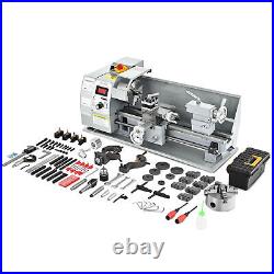 CREWORKS 8x16 Mini Metal Lathe 1100W Brushless 2250rpm 2 Chucks Tool Bundle