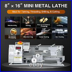 CREWORKS 8x16 Mini Metal Lathe 1100W Brushless 2250rpm 2 Chucks Tool Bundle