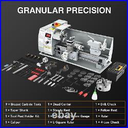 CREWORKS 8x16 Mini Metal Lathe 1100W Brushless 2250rpm 2 Chucks Tool Bundle