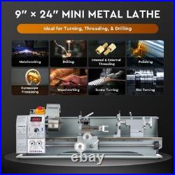 CREWORKS 9x24 Mini Metal Lathe 1100W Brushless Motor 3000rpm Benchtop 3-Jaw