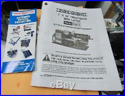 Central Machinery 7x10 Precision Mini Lathe with Manual, Fuses, Tools