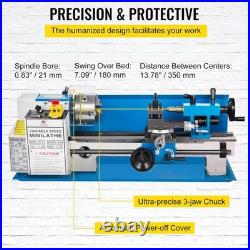 Compact Benchtop Metal Lathe 550W Precision Speed Control & Safety Features