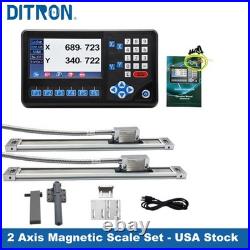 DITRON 2 Axis DRO Magnetic Scale 170mm3040mm Travel Length 5um Mini Mill Lathe