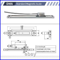 DITRON 2 Axis DRO Magnetic Scale 170mm3040mm Travel Length 5um Mini Mill Lathe