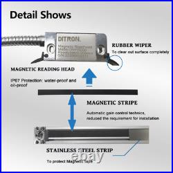 DITRON 2 Axis DRO Magnetic Scale 170mm3040mm Travel Length 5um Mini Mill Lathe