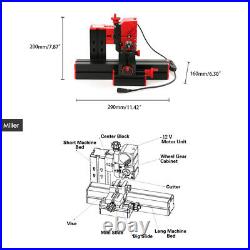 DIY Mini Jigsaw Grinder Driller Metal Lathe Milling Sawing Turning Machine T4U5