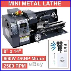 Digital 600W 8x 14 Mini Metal Milling Lathe Variable Speed 2500 RPM DC Motor