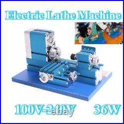 Electric Mini Metal Lathe Milling Machine DIY Tool Woodworking Lathe 100-240V